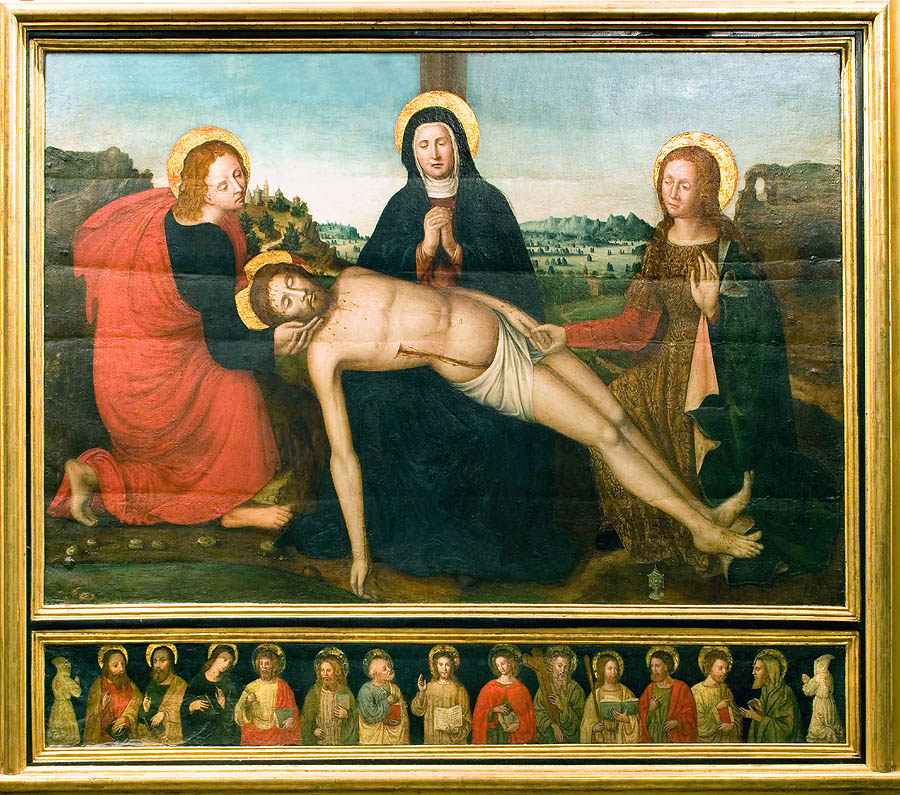 Monaco Cathedral: the White Penitents "Pietà" painted by François Bréa around 1500-1505