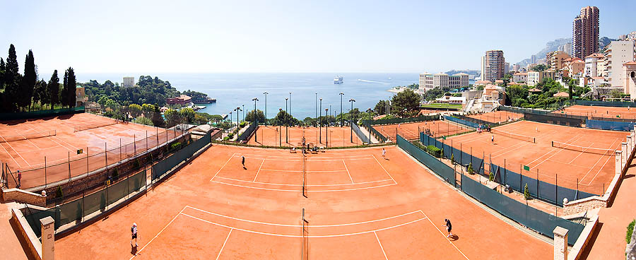 Las canchas de Tenis del Monte Carlo Country Club