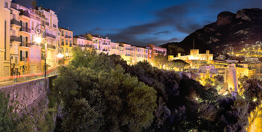 Monaco ville by dusk, Monaco Principality