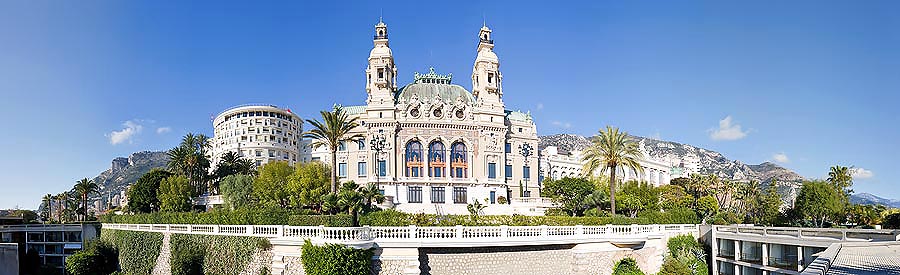 Le terrazze del Casinò e l'esterno dell'Opera di Montecarlo, Principato di Monaco