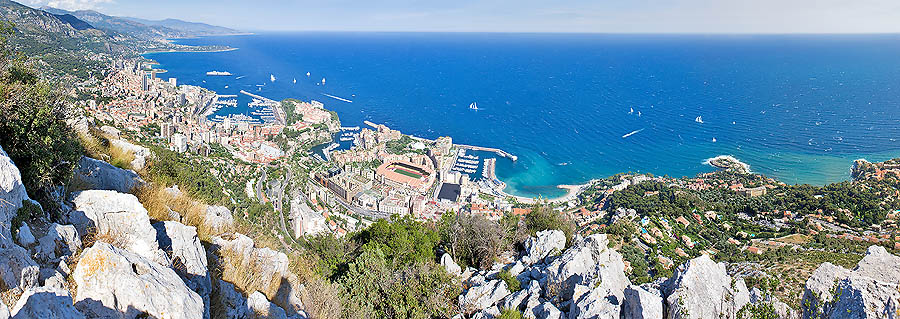 Panoramic views of Monaco, the coast from Italy to Cap d’Ail, Panoramic views of the Principality of Monaco