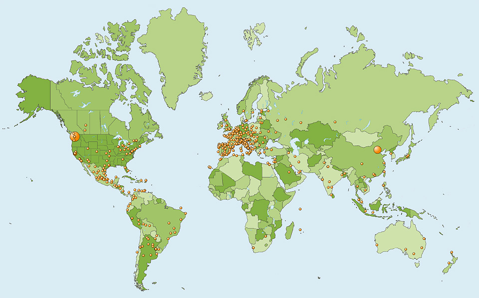 Distribuzione geografica delle visite al sito Photomazza