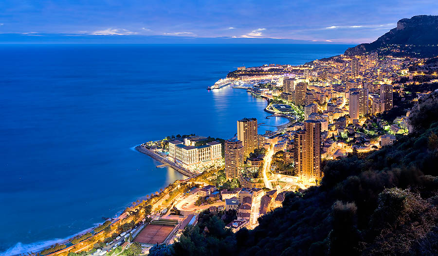 Monaco Principauté au crépuscule