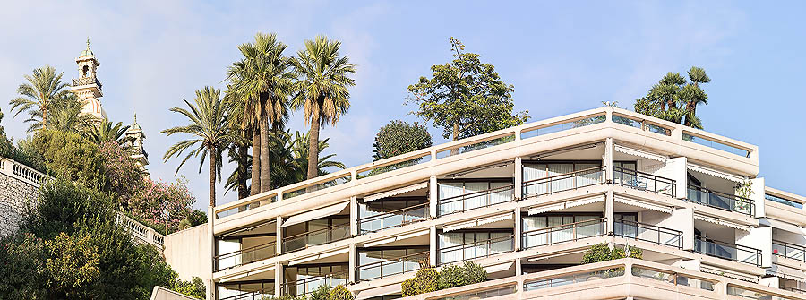 Queste grandi palme pensili delle Terrazze del Casinò di Montecarlo, vivono incredibilmente in appena 60 cm di terra.