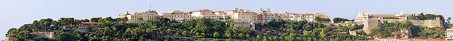 The outline of Monaco Ville seen from the Port Hercule