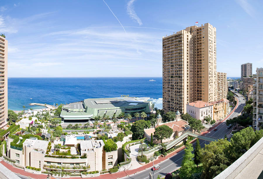 Boulevard du Larvotto, sky-scrapers, Grimaldi Forum, Monaco Principality