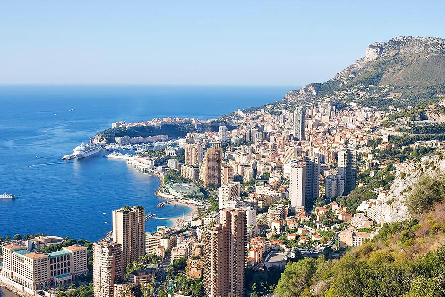 Principality of Monaco seen from east, Panoramic views of the Principality of Monaco