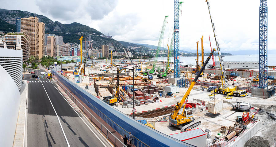 Lavori d’espansione sul mare al Larvotto, Principato di Monaco