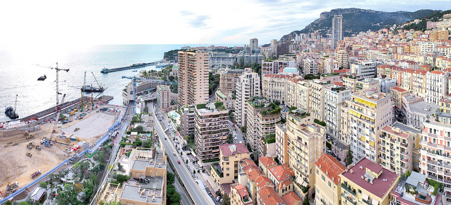 Lavori d’espansione sul mare al Larvotto, Principato di Monaco