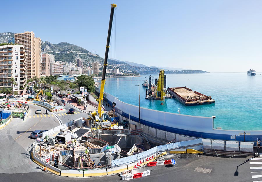 Monaco: expansion works on the sea at Larvotto